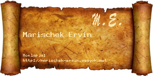 Marischek Ervin névjegykártya
